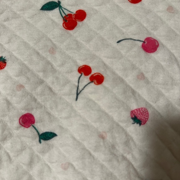 Carter's White Quilted Tee with Cherry and Berry Print Sz 5T - Picture 2 of 5